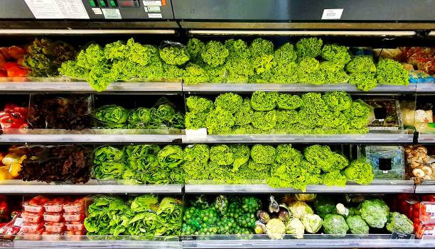 Fresh lettuce display at Kenya retail market